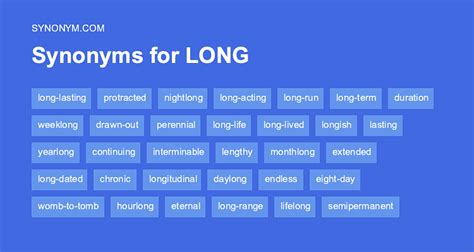 Another word for LONG > Synonyms & Antonyms