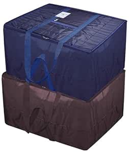 Kuber Industries Plain Deisgn 2 Piece Rexene Underbed Storage Organizer ...