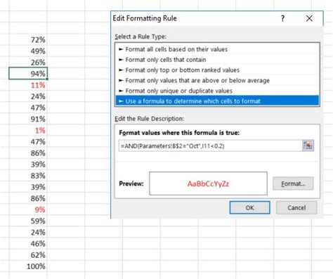 Conditional Formatting If Statement 的图像结果