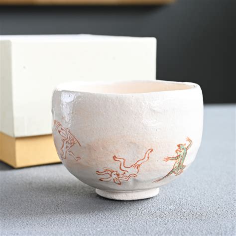 Buy Chawan Shiroraku Chōjūgiga Teaware Tea Bowl - Sazen Tea