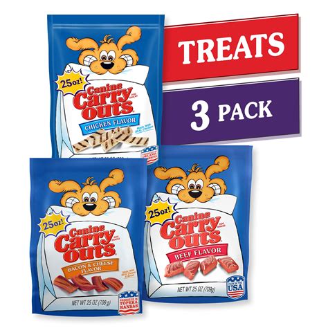 Canine Carry Outs Bacon & Cheese Flavor Dog Snacks, 25-Ounce Bag ...