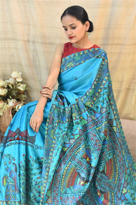 Doli Gudiya Silk Madhubani Painting Saree – MADHUBANI PAINTS BY ASHA JHA