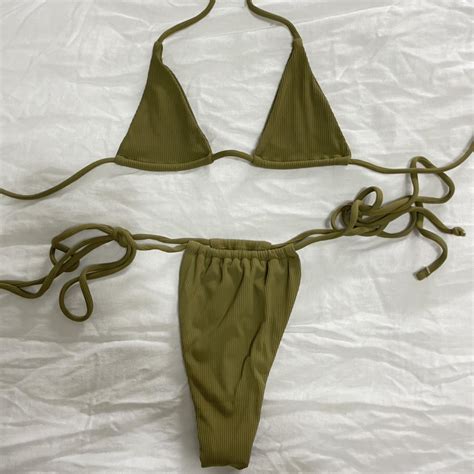 Dark green bikini— so cute and perfect for tanning🫶🏼🫶🏼... - Depop
