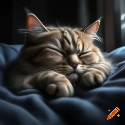 Sleepy cat resting peacefully on Craiyon