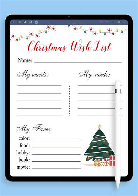 Christmas Wish List Templates | Template Samples