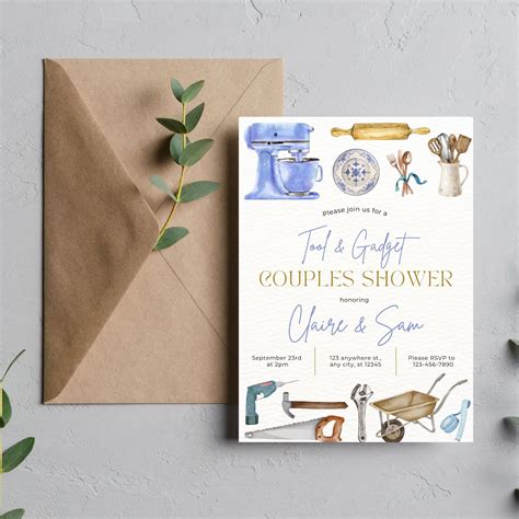 Tool & Gadget Couple's Shower Editable Invitation - Etsy | Couple ...