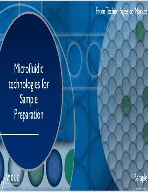 Fillable Online Microfluidic technologies for Sample Preparation ...