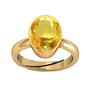 Buy SIDHARTH GEMS 18.00 Ratti 17.00 Carat Citrine Ring Sunela Certified ...