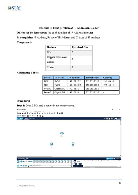Ex. 3B - Gjkbkkcc - 33 Exercise 3: Configuration of IP Address in ...