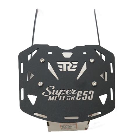 CNC Carrier With Plate (With Bike Logo) For Super Meteor 650 | Motocare