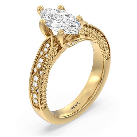 Vintage Hidden Halo Chevron 2 1/5 CTTW Round Cut Lab Grown Diamond ...