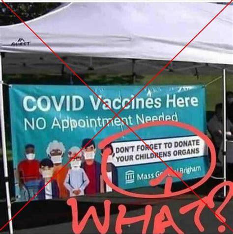 Covid-19 vaccination sign did not call for child organ donations | Fact ...