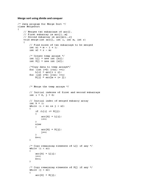 Image result for Merge Sort Using Divide and Conquer Method