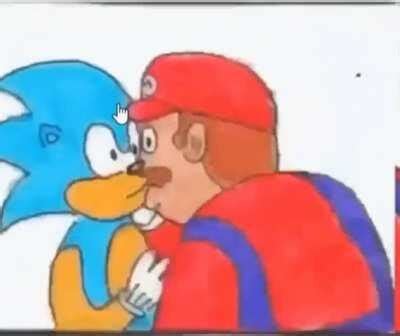 Mario And Sonic Kissing