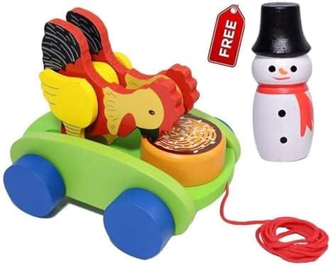 Buy Channapatna Toys Pull Along Toy Wooden Joker for 12 Months & Above ...