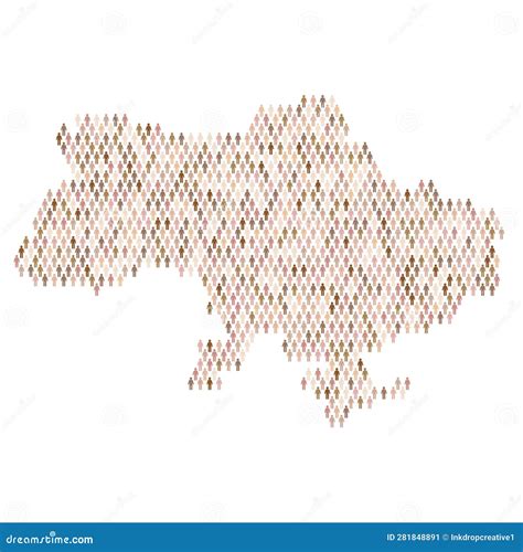 Ukraine Population Infographic. Map Made from Stick Figure People Stock Vector - Illustration of ...