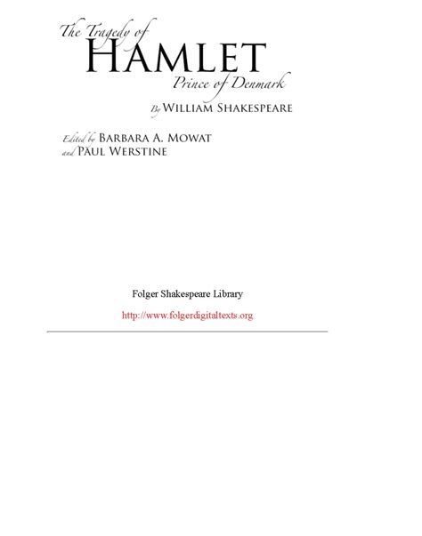 Full Play - Hamlet full pdf - Folger Shakespeare Library ...