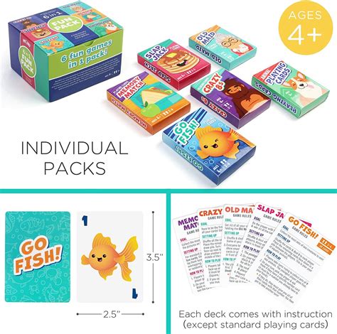 Children Card Games For Kids Go Fish Old Maid,Crazy 8s,Memory Match ...
