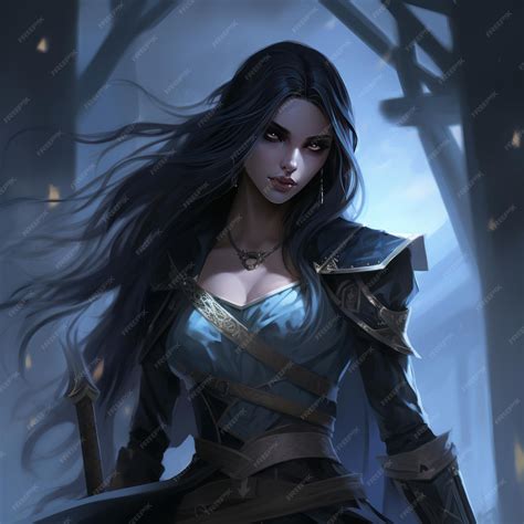 Premium Photo | The Shadow Queen A Tale of the Moon Elf Rogue with ...