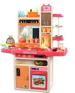 LIRTOZ 65 PCS Spraying Mist Kitchen Set with Lights, Sound, Sink, Water ...