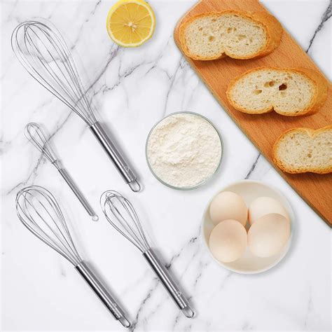 Snapklik.com : HOTEC 4 Pieces Stainless Steel Whisks Set Wire Whisk ...