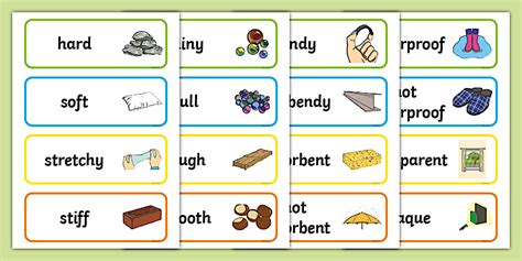 KS1 Everyday Materials Property Word Cards - Twinkl