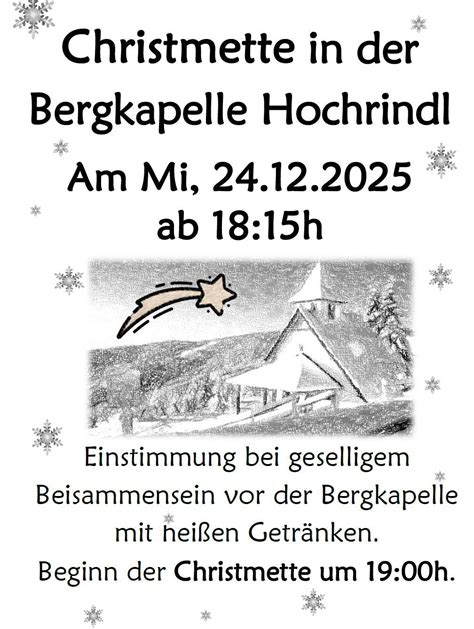 Christmette 2025, Bergkapelle Hochrindl, Feldkirchen, 24 December 2025 ...