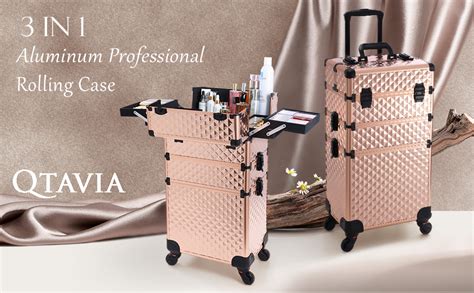 Qtavia 3 in 1 Makeup Kit Travell Case Professional Cosmetic Trolley ...