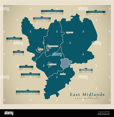 Image result for East Midlands Postcode Map