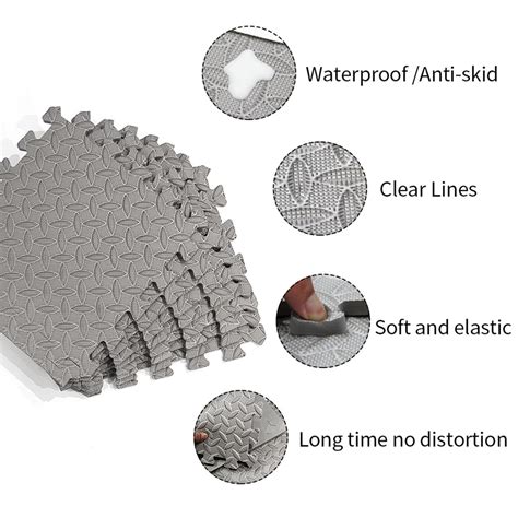 16pcs Floor Mat Exercise Gym Rubber Flooring Tiles... - Grandado
