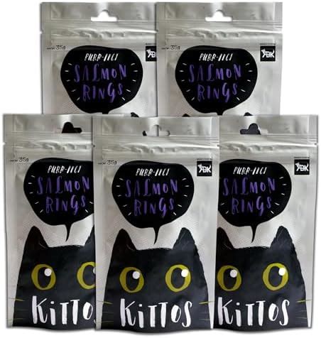 PetSutra Kittos Cat Treats Salmon Rings 35 gm Each, Pack of 5 : Amazon ...