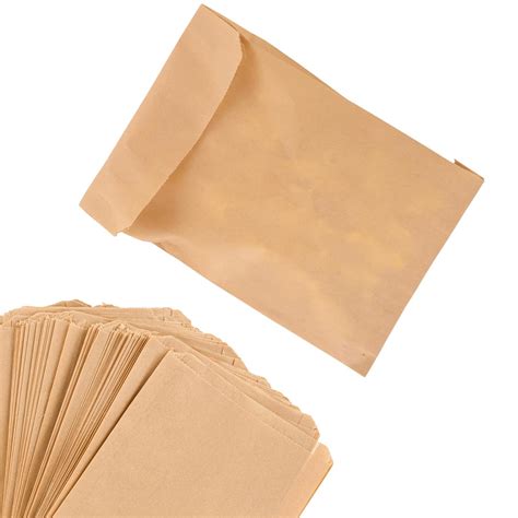 Paper Sandwich Bags Kraft Brown 125 Pack Includes White Round Stickers ...