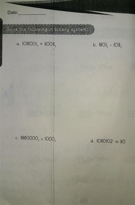 solve the following in binary system - Brainly.in