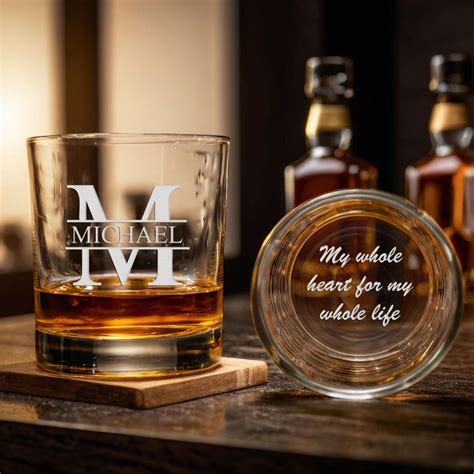 Custom Monogram Whiskey Glass, Personalized 11oz Whiskey Tumbler ...