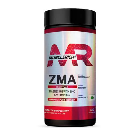 Muscle Rich ZMA (Magnesium with Zinc & Vitamin B-6) 60 Tablets – Muscle ...