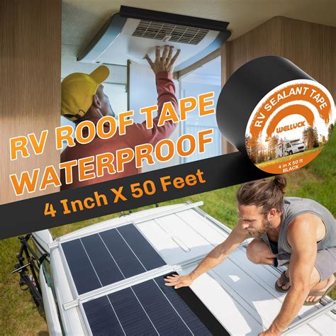 Snapklik.com : Butyl Sealant Tape, 4 Inch X 50 Foot RV Roof Tape Sealant Roofing Tape Black ...