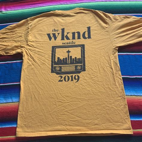 Yellow THE WEEKND Seattle 2019 tour king sleeve t... - Depop