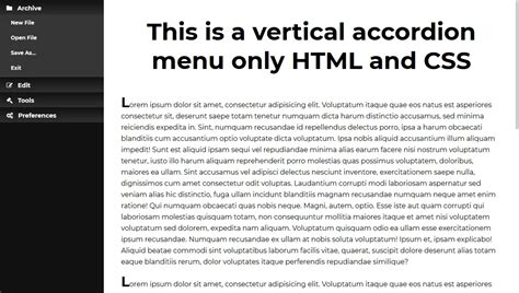 CSS Accordion Menus - Vertical Accordion Menu example : CSS Mix