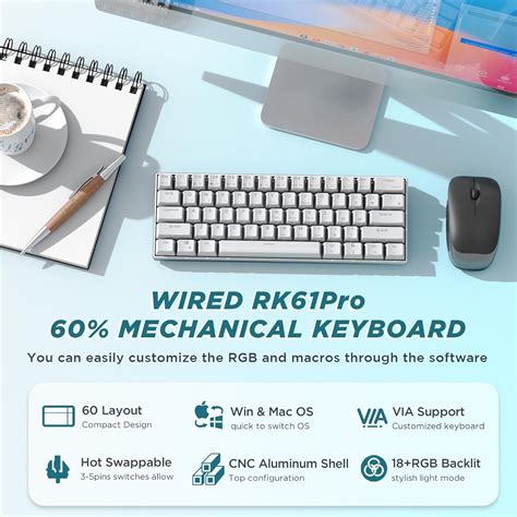 RK ROYAL KLUDGE 60% Mechanical Keyboard RK61 Pro, India | Ubuy