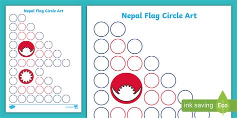 Nepal Flag Circle Art Worksheet | Twinkl | KS1 | Geography