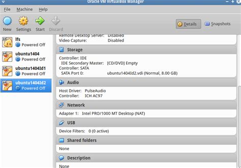 VirtualBox Interface 的图像结果