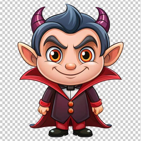 Cute cartoon villain on transparent background | Premium AI-generated PSD