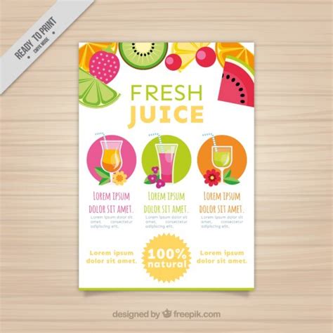 Fruits et jus dépliant | Vecteur Gratuite
