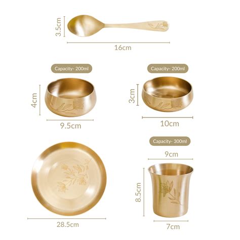 Bronze Dinner Set - Kansa Dinner Set 5 Piece | Nestasia