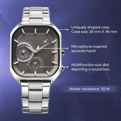 Buy Online Fastrack Groove Multifunction Anthracite Dial Metal Strap ...