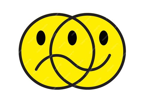 Lächle trauriges Gesicht Fröhliches und trauriges Emoji Du entscheidest glücklich oder traurig ...