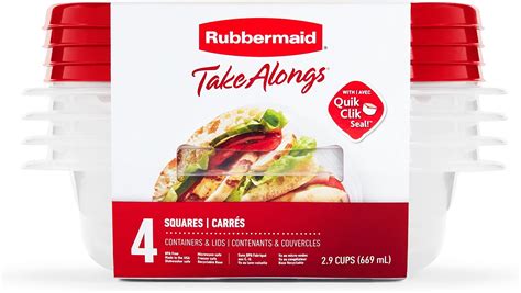 Rubbermaid TakeAlongs On the Go 2115739 Lot de 4 boîtes de conservation ...