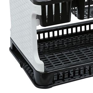 Esquire Titan Kitchen/Dish Rack-Black/White Colour Plastic Rack- 29D x ...