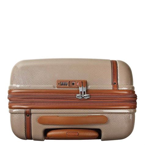 Polycarbonate Mat Emboss Leather Check-in Medium Trolley - Beige & Bro ...