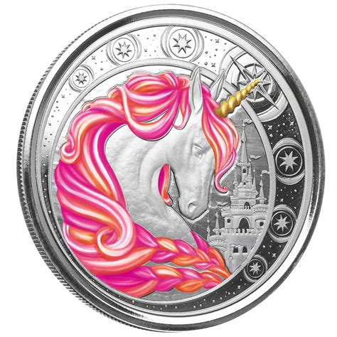 2023 Ghana Unicorn Jubilee 1 oz Silver Pink Color Coin in Certi-Lock ...